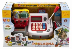 Teddies Pokladňa digitálna 30 cm s doplnkami, so zvukom a svetlom, na batérie