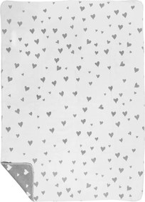 Šedo-biely obojstranný pléd so srdiečkami Small hearts - 130*180cm
