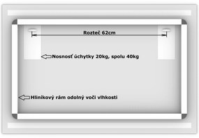 LED zrkadlo Latitudine 90x60cm neutrálna biela - diaľkový ovládač Farba diaľkového ovládača: Čierna