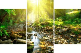 Obraz rieky v zelenom lese (90x60 cm)