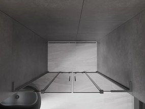 Mexen Velar L Duo, posuvné sprchové dvere do otvoru 150 cm, 8mm šedé sklo, grafit brúsený, 871-150-003-42-66