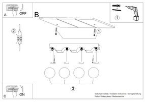 Sollux SL.1685 - Stropné svietidlo BULBO 4xG9/8W/230V buk/biela