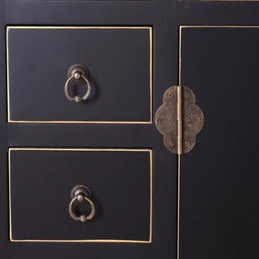 Čierna vysoká komoda 73x90 cm Oriente – Ixia