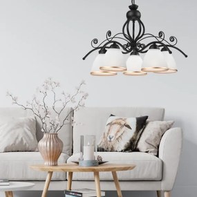 Luster na reťazi RETRO II 5xE27/60W/230V čierna