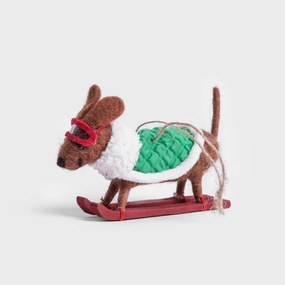 Vianočná ozdoba PETTIES jazvečík na lyžiach 705793