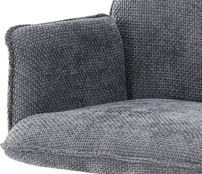 Jedálenská stolička Livela, dymovo šedá štruktúrovaná tkanina