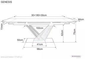 Rozkládací jídelní stůl Genesis 180/240 cm bílý/dub přírodní