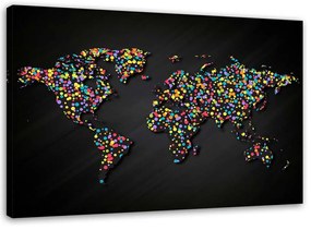 Gario Obraz na plátne Mapa sveta s farebnými bodkami Rozmery: 60 x 40 cm