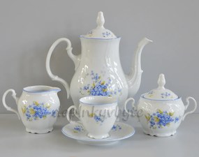 Thun kávová súprava Bernadotte nezábudka pre 6 osôb  17-dielná