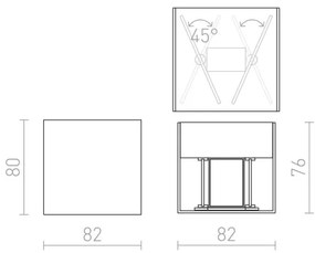RED - Design Rendl - R12556 - LED Vonkajšie nástenné svietidlo CARRE 2xLED/3W/230V IP54