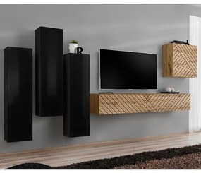 Obývacia Stena Switch III Line Čierna/Wotan
