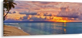 Obraz - Západ slnka na pláži (120x50 cm)