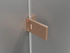 Mexen Lunar-F Duo, skladací sprchový kút 80 x 80 cm, 8mm číre sklo, profil medená matná, 836-080L-080P-65-00