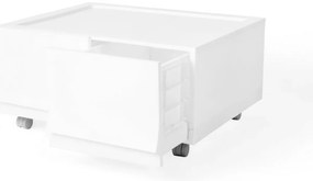Modulárny úložný box Wave twin Snow s kolieskami 54,6 x 43,4 x 22 cm, široký - 2 zásuvky - kolieska