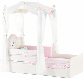 Detská posteľ 90x200 Sunbow - béžová/růžová