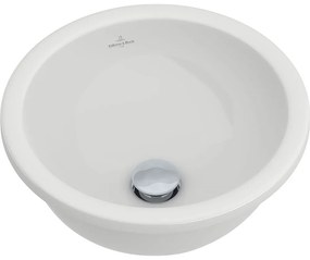 VILLEROY &amp; BOCH Loop &amp; Friends okrúhle umývadlo k zabudovaniu zospodu, bez otvoru, s prepadom, priemer 330 mm, biela alpská, s povrchom CeramicPlus, 618033R1