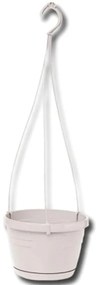 Závesný kvetináč LOGATO s podmiskou plast 22x16cm biely