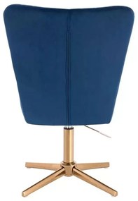 LuxuryForm DESIGN Kreslo AMADEO VELUR na zlatom kríži - modré