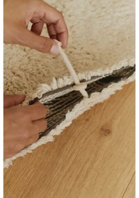 Krémový prateľný ručne tkaný bavlnený okrúhly koberec ø 100 cm Moon Multishape – Lorena Canals