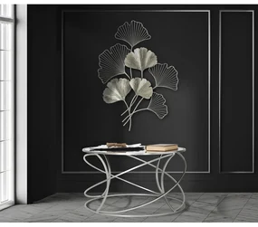 Kovová závesná dekorácia v striebornej farbe Mauro Ferretti Goxy Silver, 62 x 86 cm