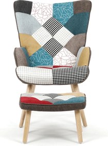 Kreslo ušiak s podnožou AK-305B PW2 Viacfarebná