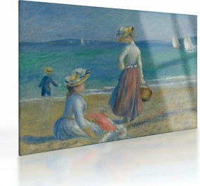 Sklenený obraz - Auguste Renoir, Figures on the Beach, reprodukcia (70x50 cm)