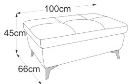 Kožený taburet SALERNO II 66x100 cm sivý