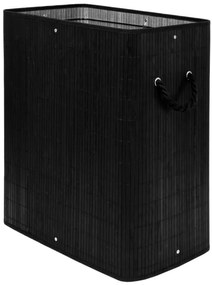 Kôš na bielizeň 100 l bambusový čierny