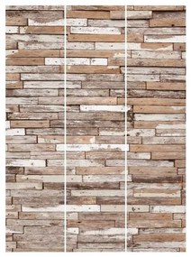 Súprava posuvnej záclony -Turecká drevená stena -3 panely