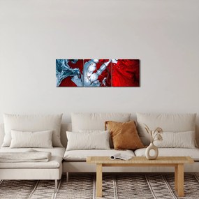 Obraz abstraktných škvŕn (s hodinami) (90x30 cm)