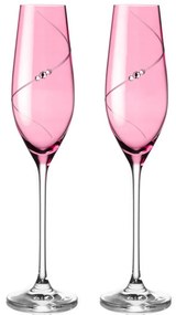 Diamante poháre na šampanské Silhouette City Pink s kamienkami Swarovski 210 ml 2KS