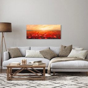 Obraz - Pole vlčích makov (120x50 cm)