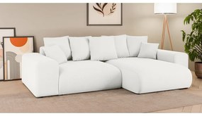 Biela rozkladacia rohová pohovka s úložným priestorom (variabilný roh) Luma – Ropez