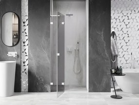 Mexen Lunar L, ľavé otočné sprchové dvere 110 cm, 8mm číre sklo, biely profil, 834L-110-000-20-00-L