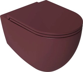 Isvea Isvea, INFINITY WC sedátko SLIM, Soft Close, Easy Take, matná maroon Red, 40KF0543I