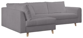 Tmavosivá rohová pohovka z textílie buklé (ľavý roh) Ariella – Ropez