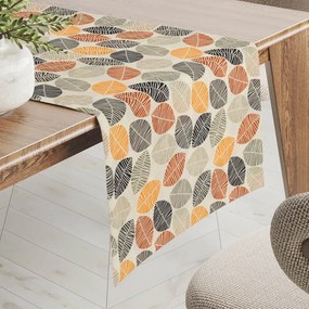 Biante Dekoračný behúň na stôl PML-072 Jesenné listy na krémovom 35x180 cm