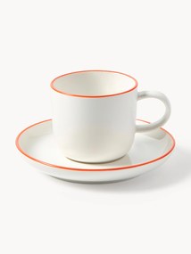 Porcelánové šálky na espresso's podšálkami Facile, 2 ks