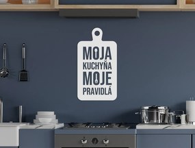 drevko Drevený obraz do kuchyne Moja kuchyňa moje pravidlá Rozmer obrazu: 50 x 27 cm, Farba dekorácie: Čierna