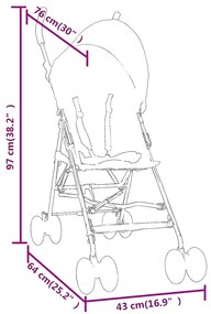 Detská kárička antracitová a čierna oceľ
