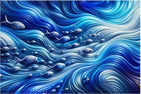 Obraz – Ryby vo vlnách (90x60 cm)