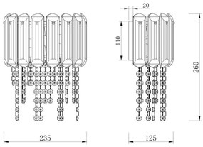 Maytoni MOD097WL-02CH - Nástenné svietidlo HAIL 2xE14/40W/230V chróm