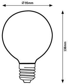 Rabalux Dekoratívna LED filament žiarovka, jantárová, E27, G95, 5,4 W, 510lm