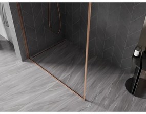 Mexen, Mexen Kioto-F L sprchová stena s rámom 90 x 202 cm, priehľadná 8 mm, brúsená meď - 800-090-174-65-00