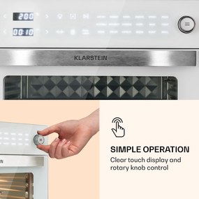 Klarstein Vigor Air, teplovzdušná fritéza, 1800 W, 30 l, 18 programov, horný a dolný ohrev