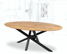 Wooded Jedálenský stôl Victoria ROUNDED z masívu DUB 220x90x76cm