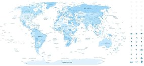 Obraz na korku precízna mapa sveta
