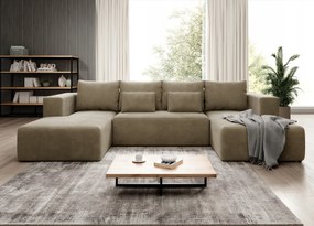 Štruktúrovaný rohový nábytok s funkciou spania Stripes U