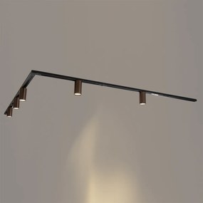 Moderný koľajnicový systém s 5 reflektormi tmavá bronz 1-fázový GU10 35 mm - Iconic Ruby