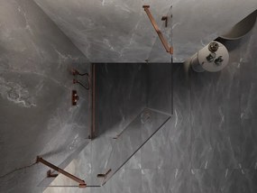 Mexen Lunar, päťuholníkový sprchový kút s ľavým náklonom 90 x 100 cm, 8mm číre sklo, profil ružové zlato, 831-090L-100P-60-00-L